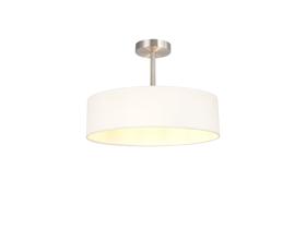 DK0715  Baymont 45cm Semi Flush 3 Light Satin Nickel, White